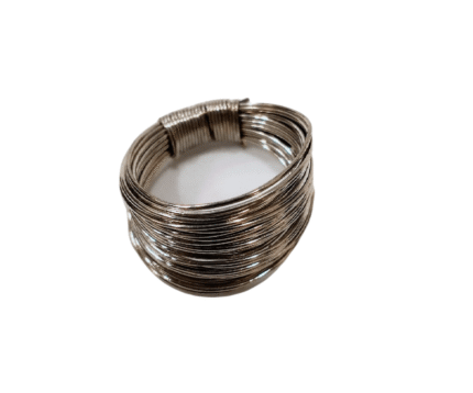 Δαχτυλίδι χειροποίητο από λευκο μπρούτζο σειρέ