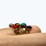 Δαχτυλίδi από μπρούτζο με ημιπολύτιμες πέτρες χειροποίητο