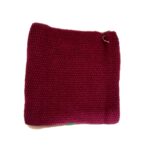 Μικρό πορτοφολάκι υφαντό βαμβάκι σε μπορντώ με σχέδιο φύλλο