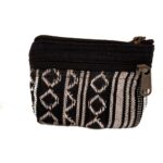 Πορτοφολάκι μικρό ασπρόμαυρο ρόμβοι χειροποίητο από Νεπάλ