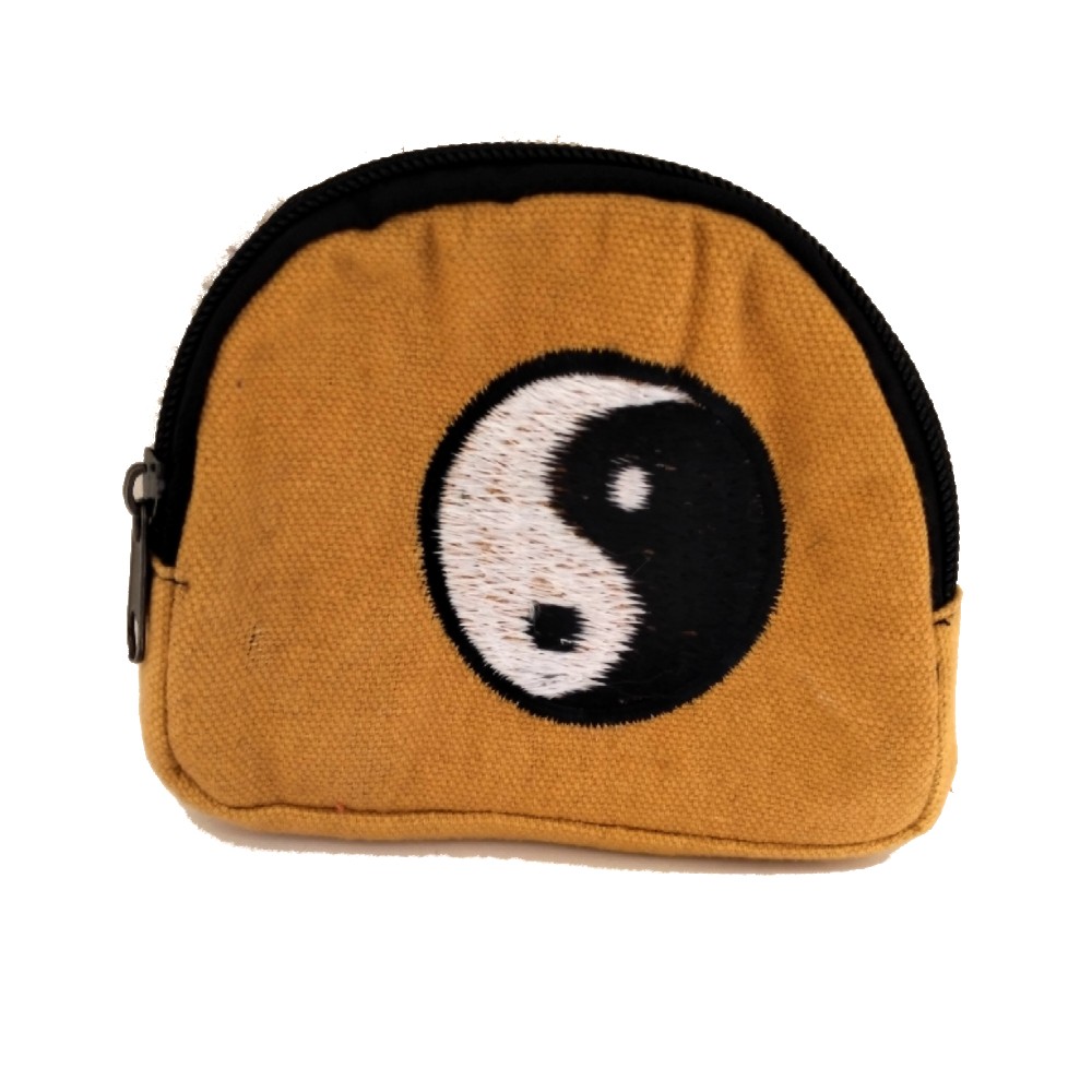 bhw-112-a-small-coin-wallet-ying-yang Πορτοφόλι βαμβακερό σε μουσταρδί χρώμα Γιν γιανκγ