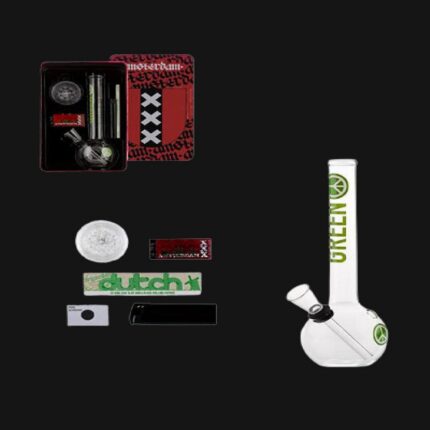 Μπόγκ γυάλινο σε συσκευασία σετ με μεταλικό κουτί σήμα της ειρήνης