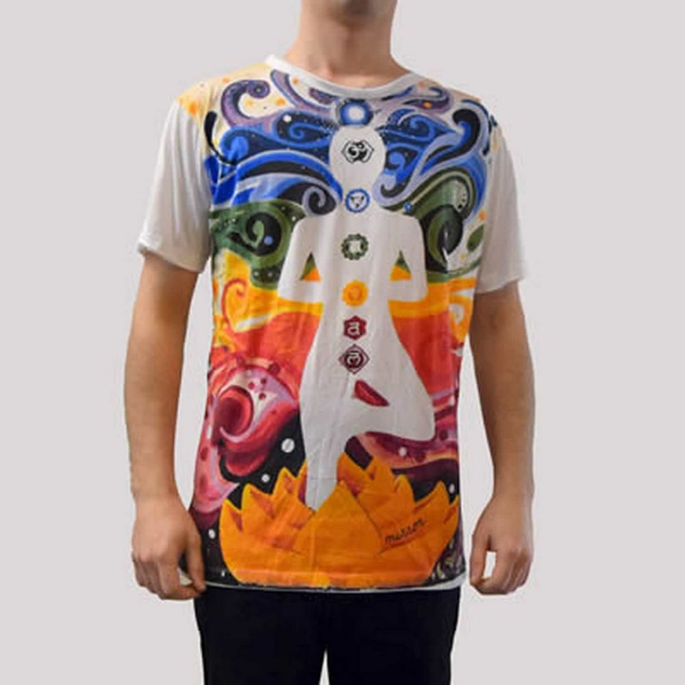 T-shirt αντρικό seven chacras, λευκό T-shirt αντρικό seven chacras, λευκό