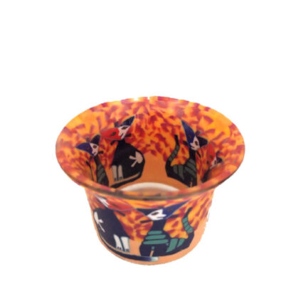 μικρό κηροπήγιο από γυαλί χειροποίητο για κεράκι ρεσσώ