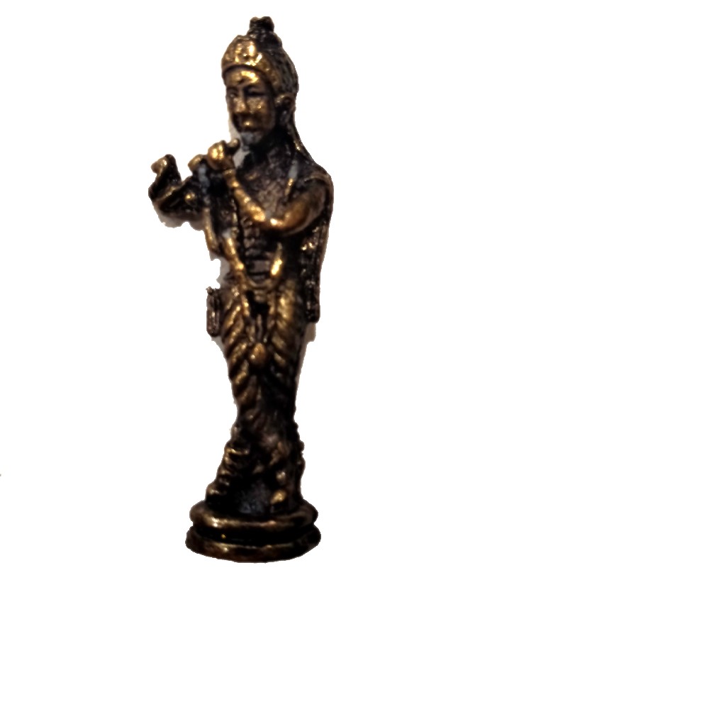 μίνι αγαλματίδιο θεός Κρίσνα από μπρούτζο προέλευση Ινδία μίνι αγαλματίδιο θεός Κρίσνα από μπρούτζο προέλευση Ινδία