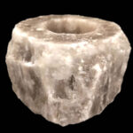 Λάμπα Ιμαλαίων φυσικό ορυκτό σε γκρι διακοσμητικό για ρεσώ