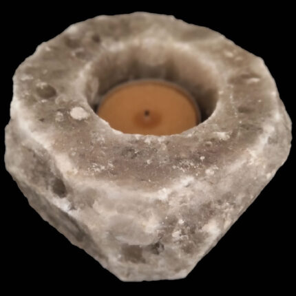 Λάμπα Ιμαλαίων φυσικό ορυκτό σε γκρι διακοσμητικό για ρεσώ