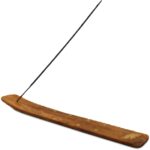 Ξύλινη βάση για αρωματικά στικς με μεταλικά στοιχεία ελεφαντάκι Προέλευση Ινδίας