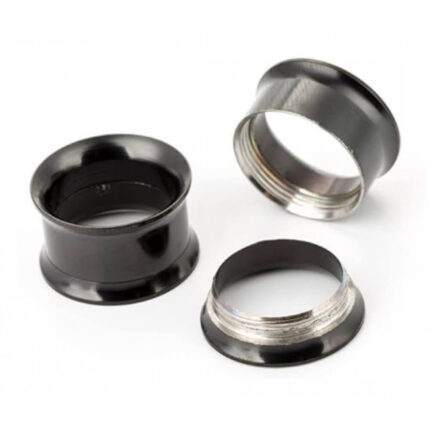 Streching double flared tunnel surgical steel 3 mm 14 mmσε μαύρο χρώμα