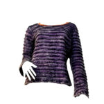 Μπλούζα γυναικεία με τενική πάτσγουορκ σε μωβ χρώμα