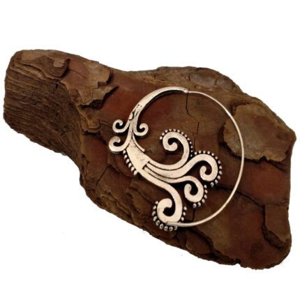 Σκουλαρίκια κρεμαστά από λευκό μπρούτζο εθνικ στυλ