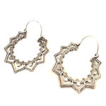 Σκουλαρίκια κρεμαστά από λευκό μπρούτζο εθνικ στυλ