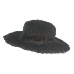 καπέλο χειροποίητο από κλωστική κάνναβη και βαμβάκι unisex σε μαύρο χρώμα