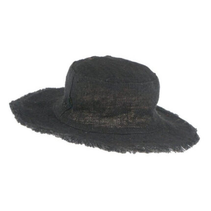 καπέλο χειροποίητο από κλωστική κάνναβη και βαμβάκι unisex σε μαύρο χρώμα