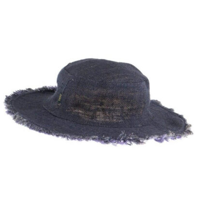 καπέλο χειροποίητο από κλωστική κάνναβη και βαμβάκι unisex σε μπλέ χρώμα