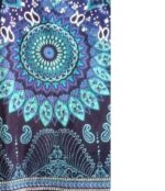 Παντελόνα ολόσωμη φαρδιά σε μπλέ χρώμα με σχέδια μαντάλα από ρεγιόν ύφασμα χειροποίητη από Ταϊλάνδη