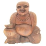 Ξύλινος βούδας της τύχης και της αυθονίας, χειροποίητος από Tαϊλάνδη.