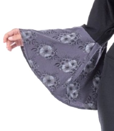 Platinum fashion μπλούζα σε μαύρο χρώμα χειμερινή τοπ κροαζε με λουλούδια και μανίκι καμπάνα