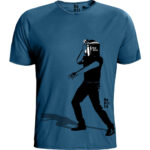 Ανδρικό tshirt της εταιρίας Replica από οργανικό βαμβάκι και στάμπα με οικολογική μεταξοτυπία νεροχρώματος σε μπλέ χρώμα με σχέδιο facebook