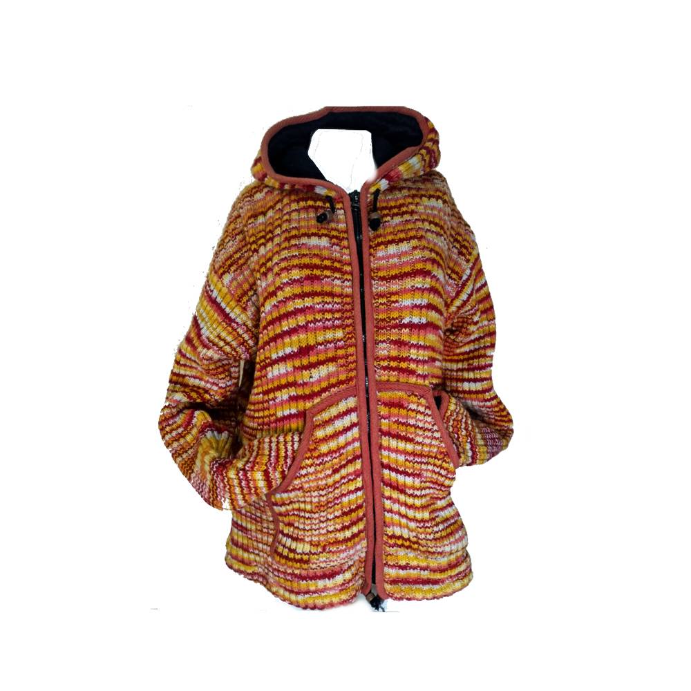 Μπουφάν ζακέτα από 100% μαλλί σε πορτοκαλί και κίτρινο χρώμα με επένδυση φλις , κουκούλα ενσωματωμένη ,τσέπες εξωτερικές στα πλάγια .Κλείνει με φερμουάρ. Μπουφάν ζακέτα από 100% μαλλί σε πορτοκαλί και κίτρινο χρώμα με επένδυση φλις , κουκούλα ενσωματωμένη ,τσέπες εξωτερικές στα πλάγια .Κλείνει με φερμουάρ.