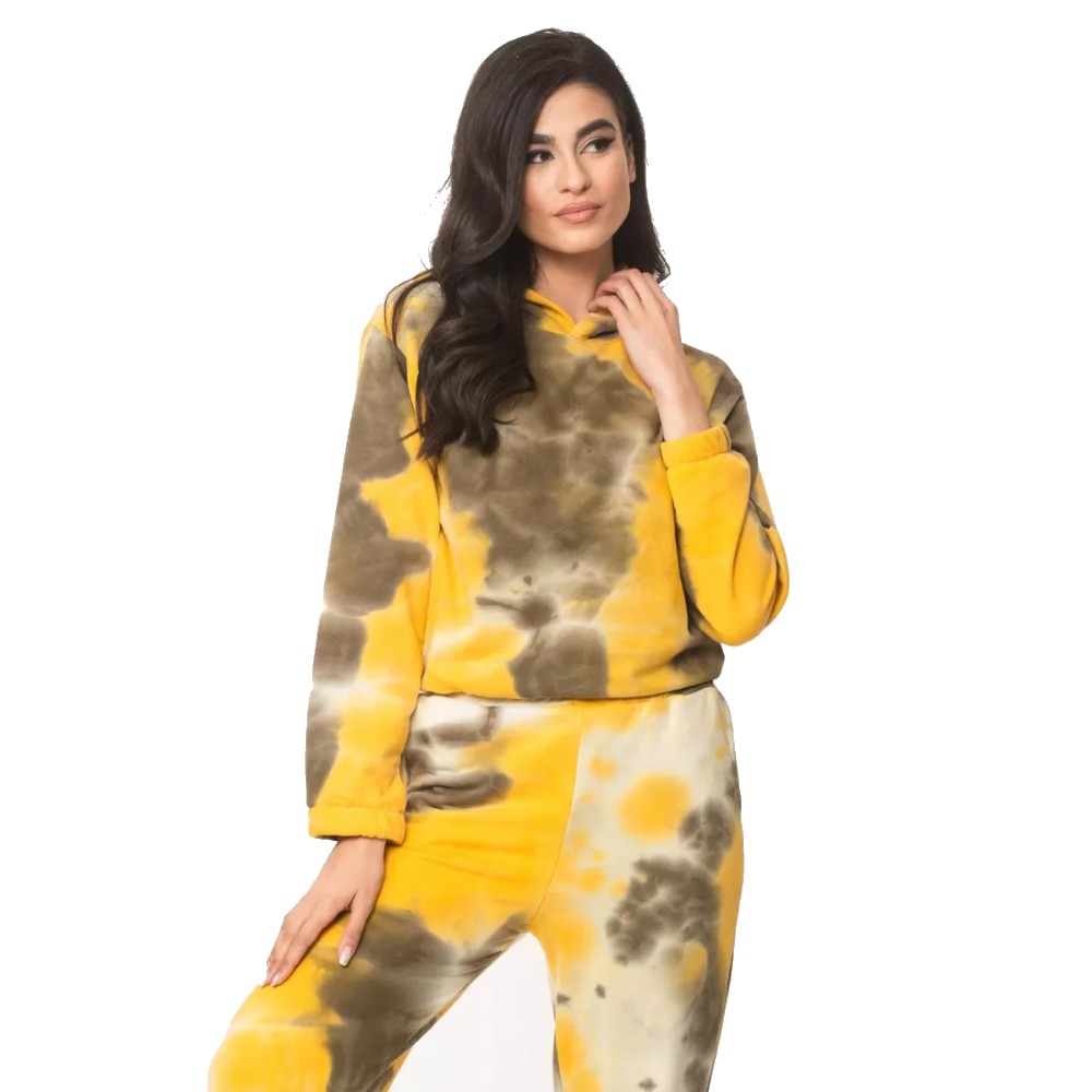 bl-07-05-a-batik-hoodies-yellow-grey Μπλούζα φούτερ μπατίκ σε δύο χρώματα γκρί και κίτρινο με κουκούλα και λάστιχο στη μέση και στα μανίκια