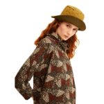 Μπλούζα μακρύ μανίκι και φαρδύ γιακά κασκόλ με πάτσγουρκ από πολυεστέρα